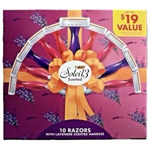 Bic Soleil Scented Gift Set 10 Razors 3 Blades Lavender Scented Handles New